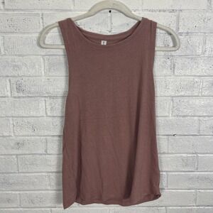 Athleta Well Rested Ribbed Sleep Tank Womens Size S Mauve Pink Stretch